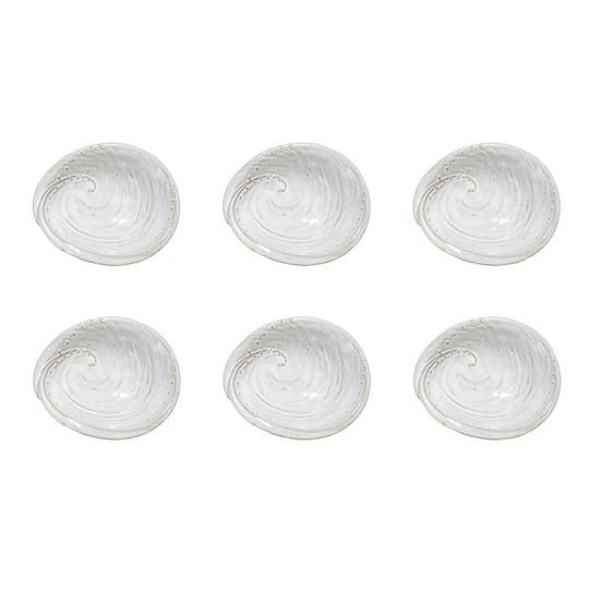Hello Honey® 6.25" White Abalone Shell Stoneware Plates, 6ct.